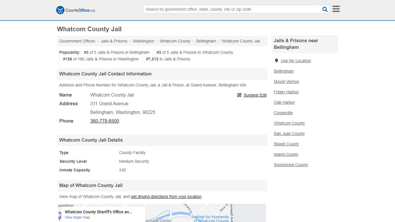 Whatcom County Jail - Bellingham, WA (Address and Phone)